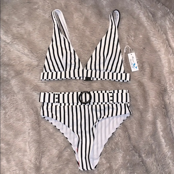 Mermaid Swimwear Other - Mermaid swimwear stripped high waisted bikini NWT